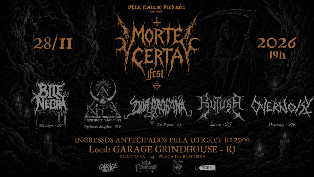 Morte Certa Fest reúne cinco bandas do Metal extremo no Rio de Janeiro